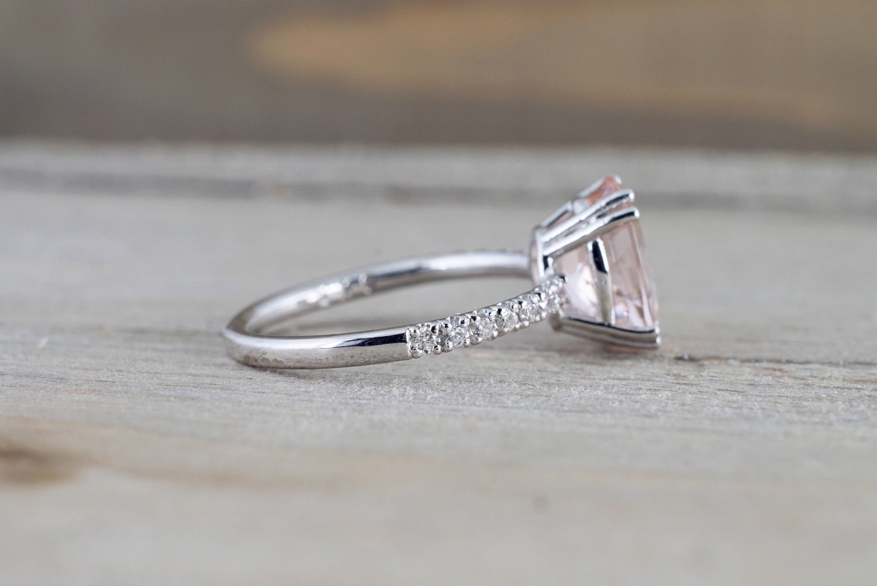 simple solitaire ring rose gold morganite