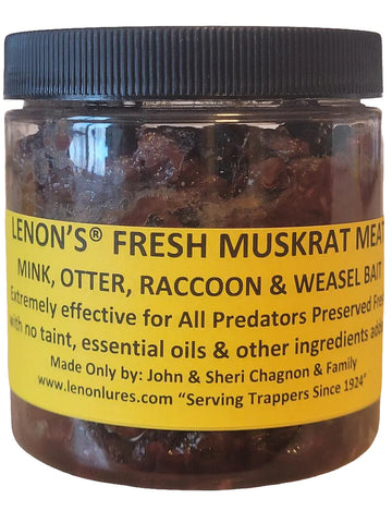 Lenon's Fresh Muskrat Meat Bait for weasel, mink, raccoon trapping