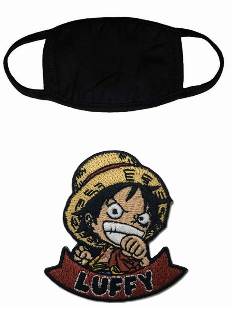 Black Cloth Face Mask W Diy One Piece Luffy Sd 2 25 Patch Washable Casa Manga