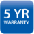 5 year warranty