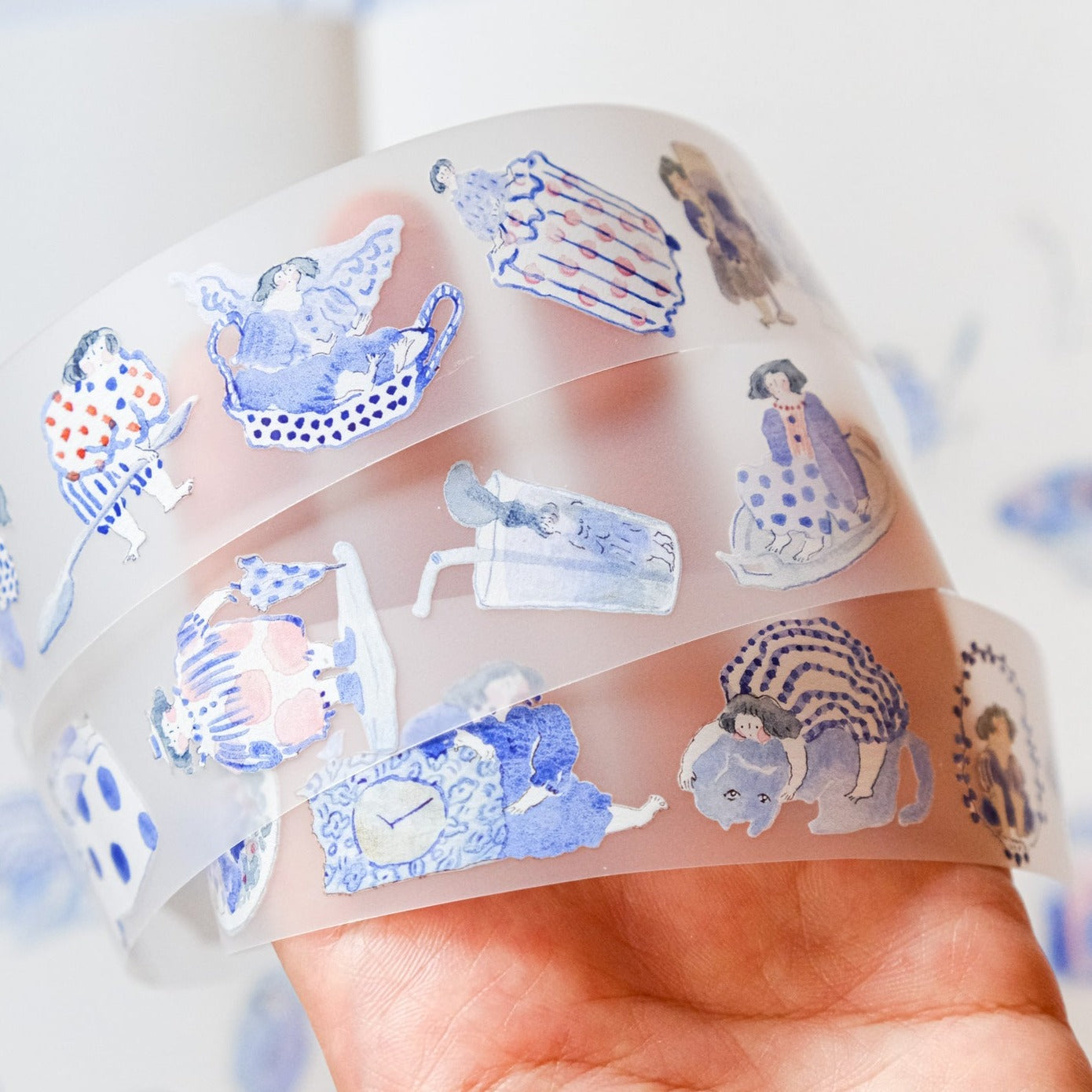 Dodolulu - Washi Tape - Blue and White (PET)