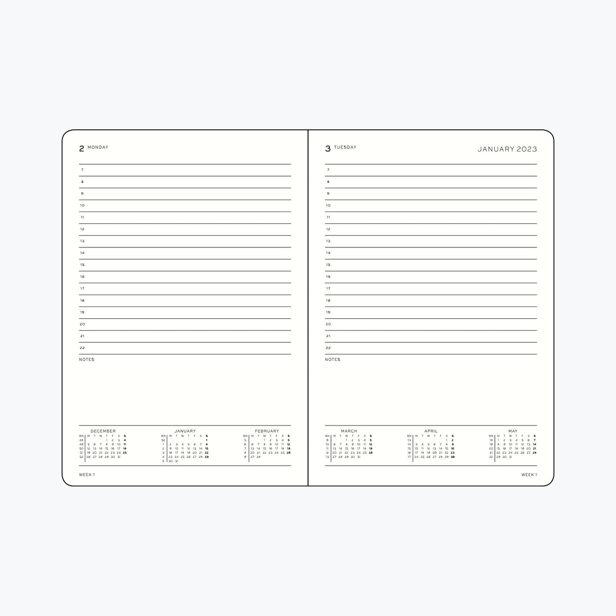 LEUCHTTURM1917 - Weekly Planner & Notebook Medium (A5) 2023 with extra  booklet, Ocean (Jan 1 - Dec 31, 2023)