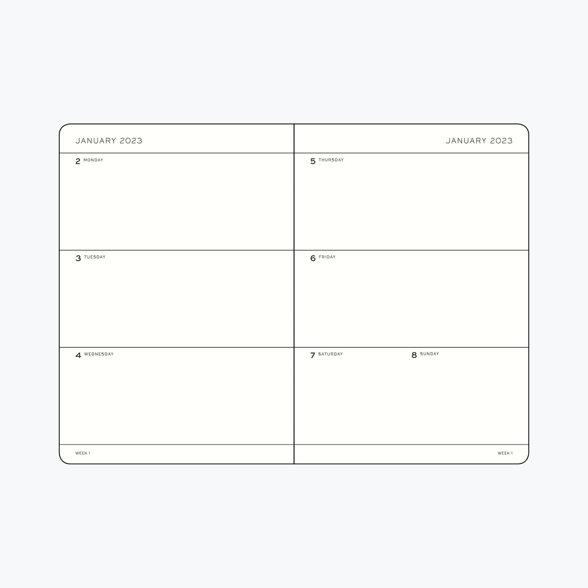 Leuchtturm 1917 Week Planner 2024 Black Pocket A6 Soft Cover