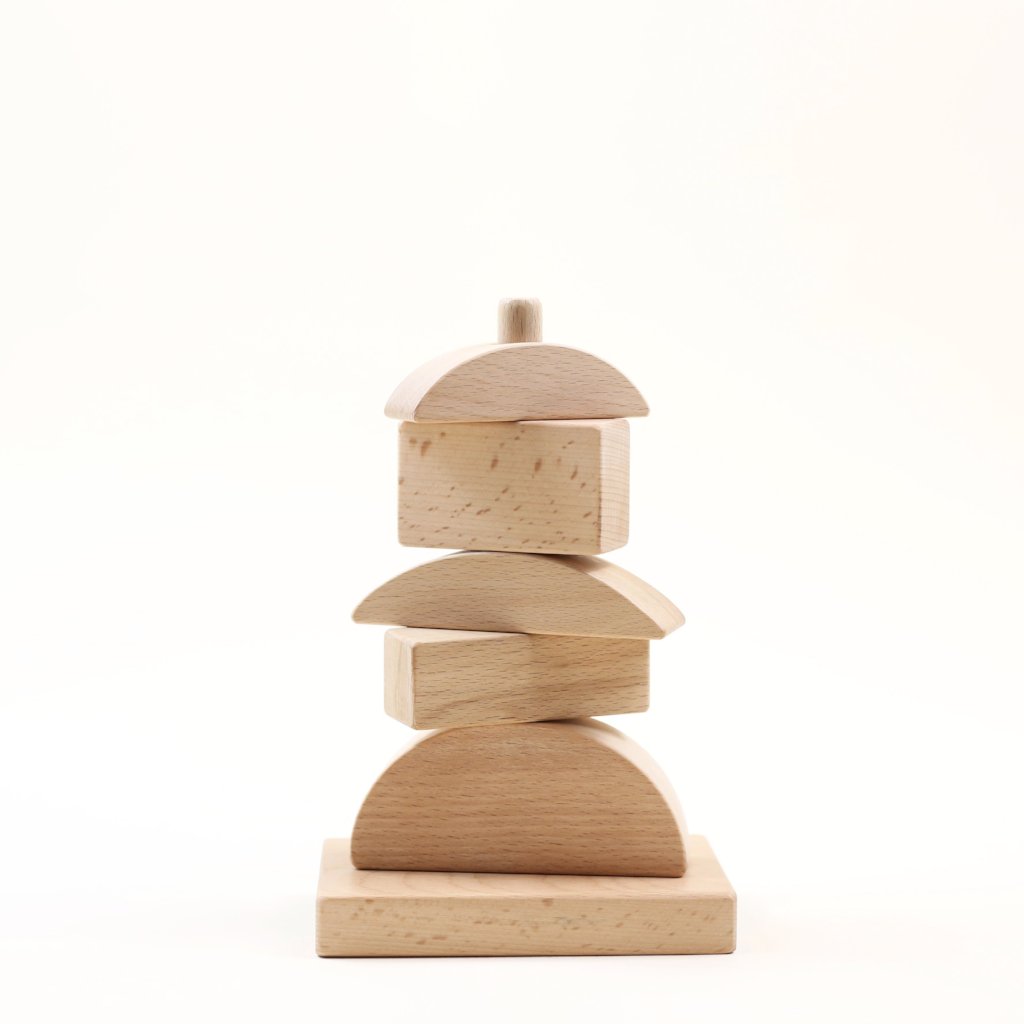 natural wood stacking toy