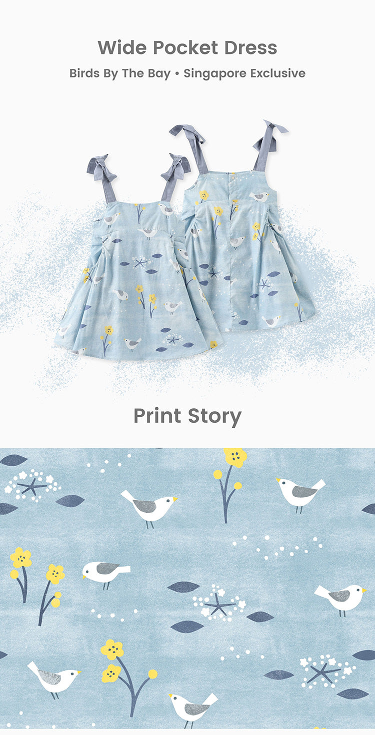 Birds By The Bay Girl's Wide Pocket Dress