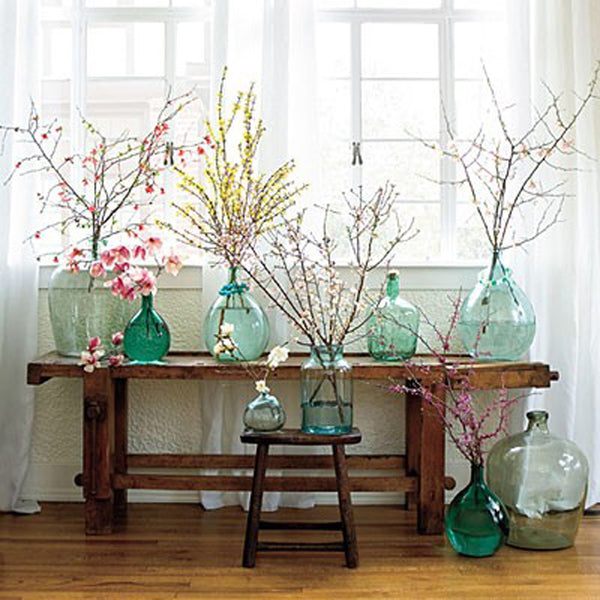 Demijohn collection rustic table