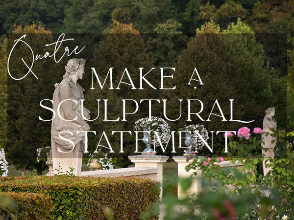 Create a French garden with outdoor sculptures