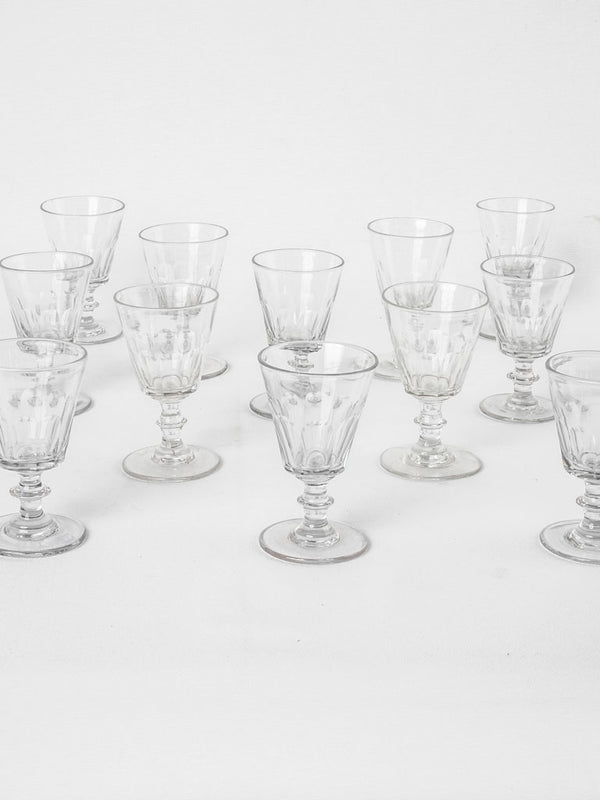 Set of twelve antique French crystal wine glasses – Chez Pluie