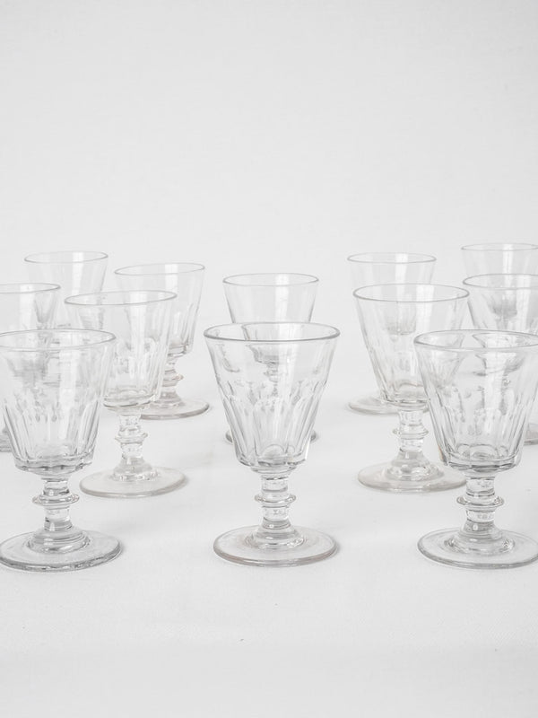 Set of twelve antique French crystal wine glasses – Chez Pluie