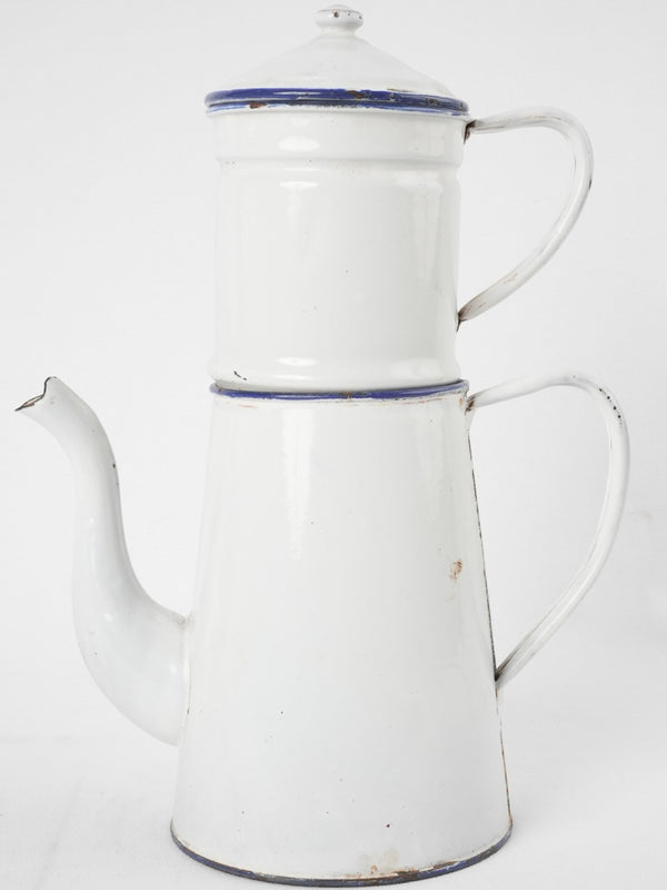 Antique French enamelware coffee pot - white 11¾ – Chez Pluie