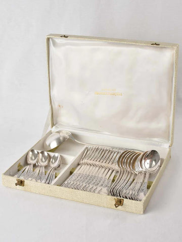Antique French silver flatware set