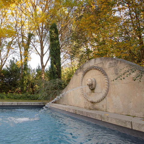 French garden pool fountain