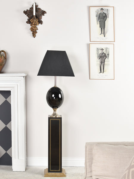 Black and white decor wall sconces floor light vintage prints