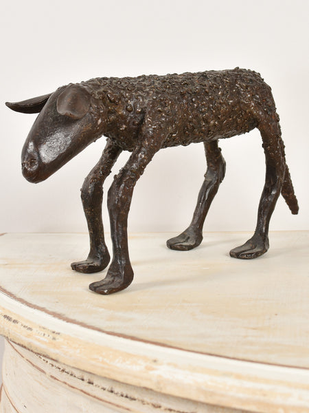 1960s bronze sculpture of a sheep