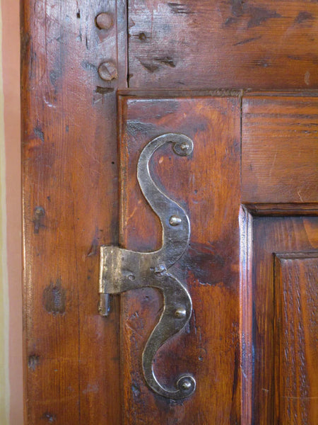 Wrought iron moustache hinge 18th century French armoire