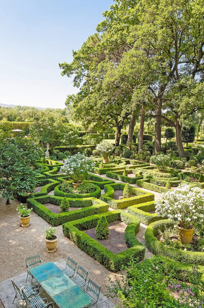 boxwood hedge geometric garden French garden