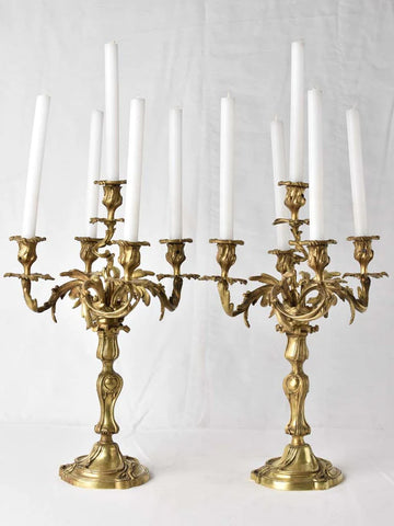 Louis XV style large bronze candelabras