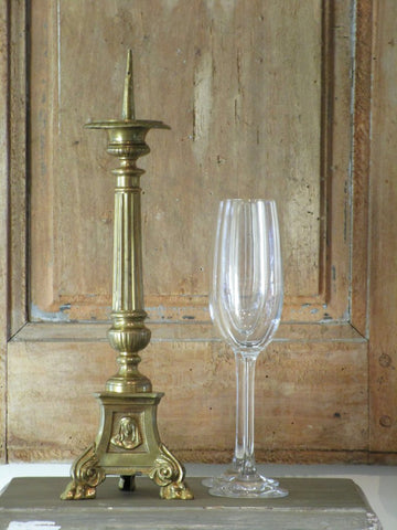 Copper gold candlestick from a french church wedding gift 19th century 