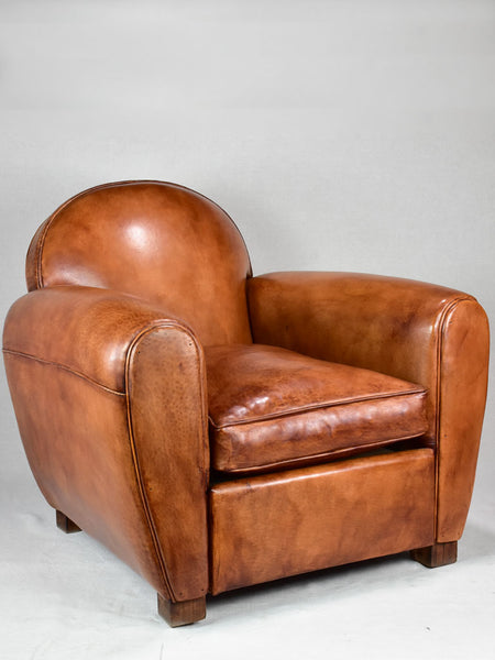 Classic French leather club chair made to order from France