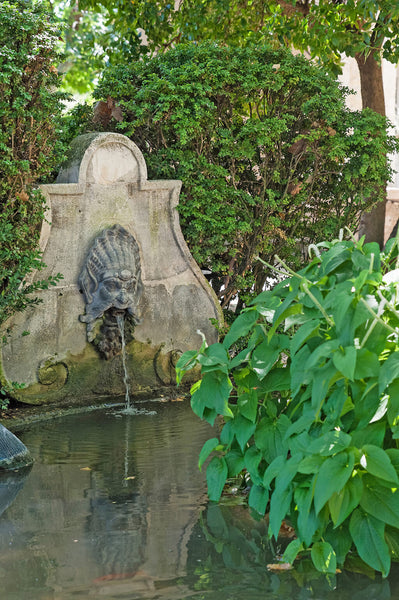 French stone fountain French garden