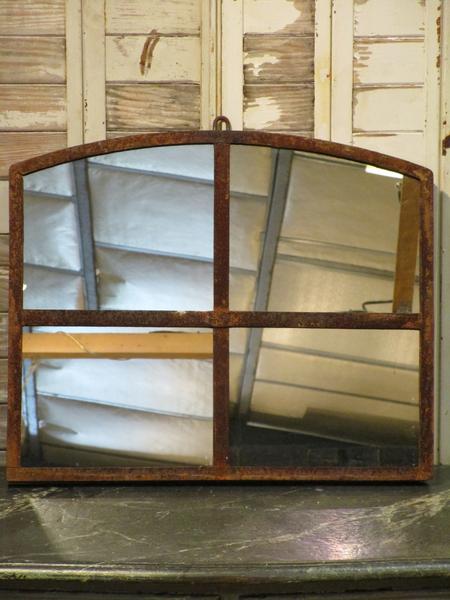 Framed French mirror with rustic Frame