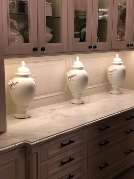 Antique Apothecary jars kitchen counter