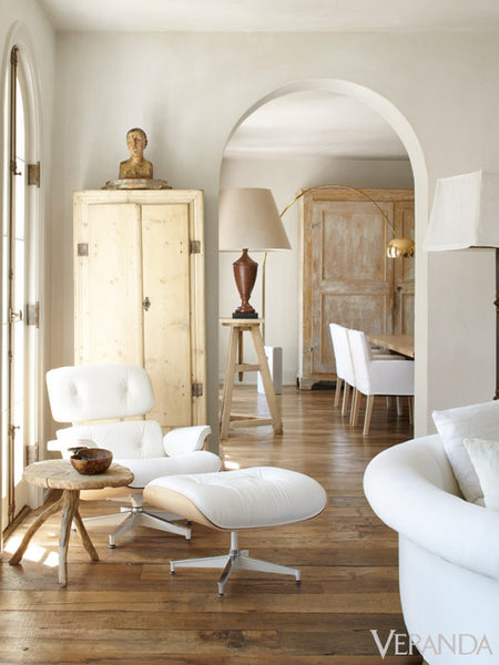 Retreat with rustic French armoires and comfortable chair