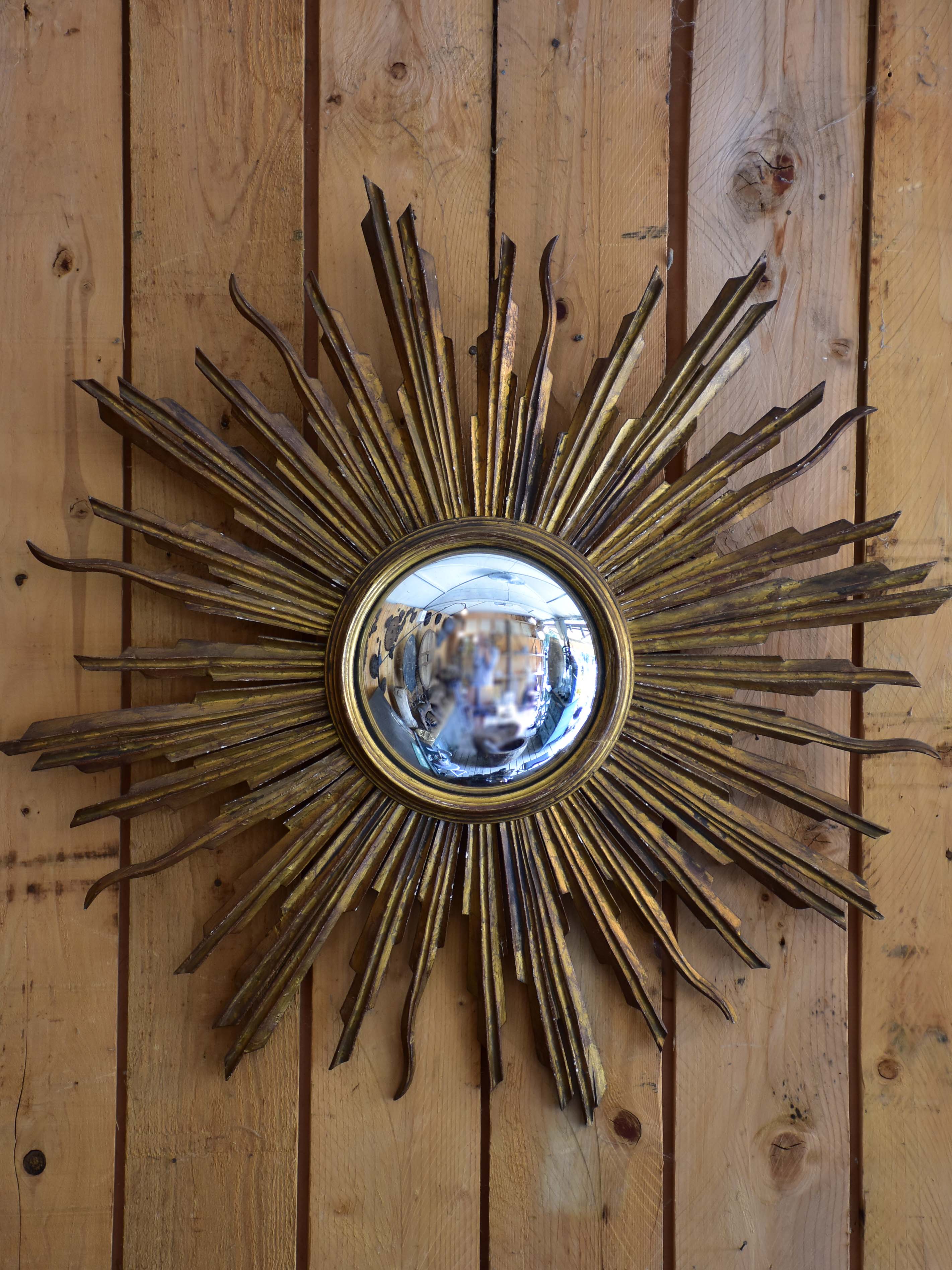 Antique sunburst mirror - gilt wood