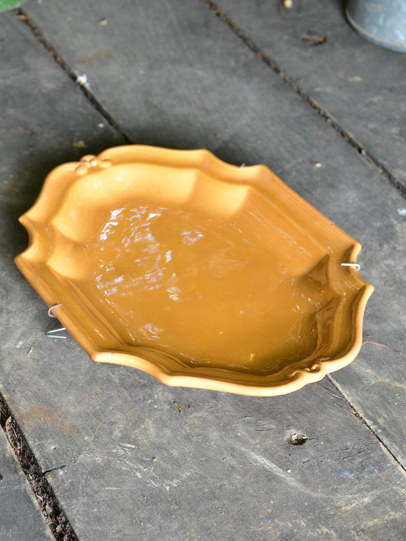 19th century French platter with ochre glaze from Apt