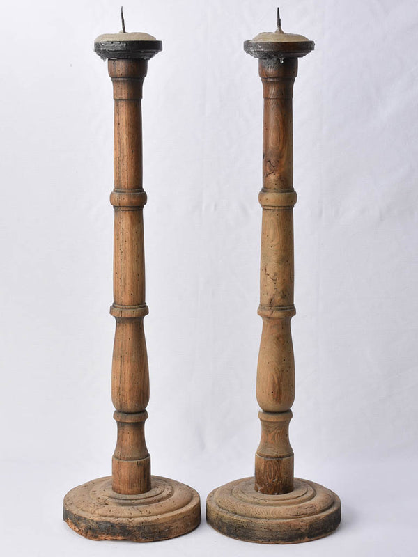 Fantastic Large Pair Of Antique Brass Pricket Candlesticks - Decorative  Collective