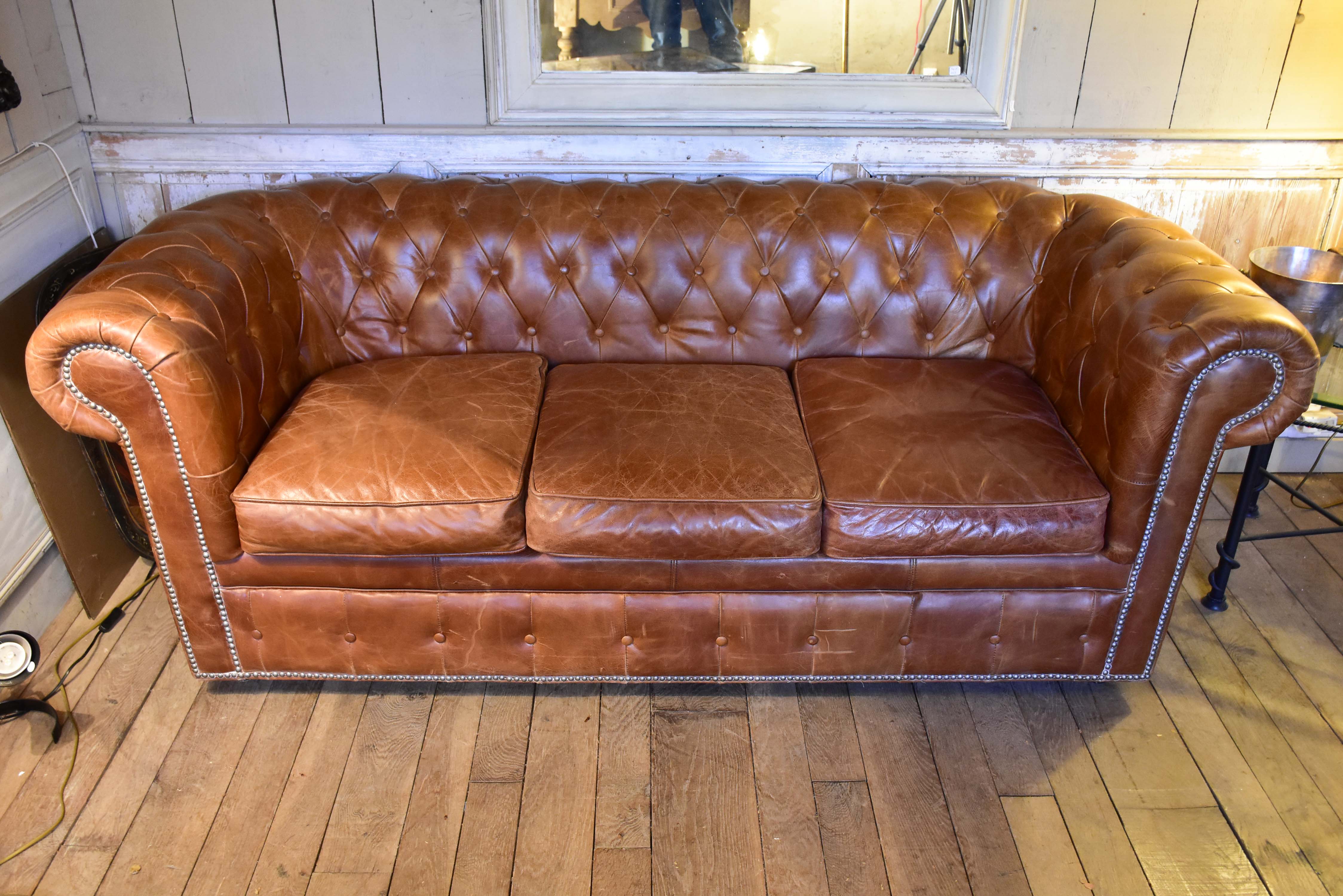 chesterfield leather grand sofa 96