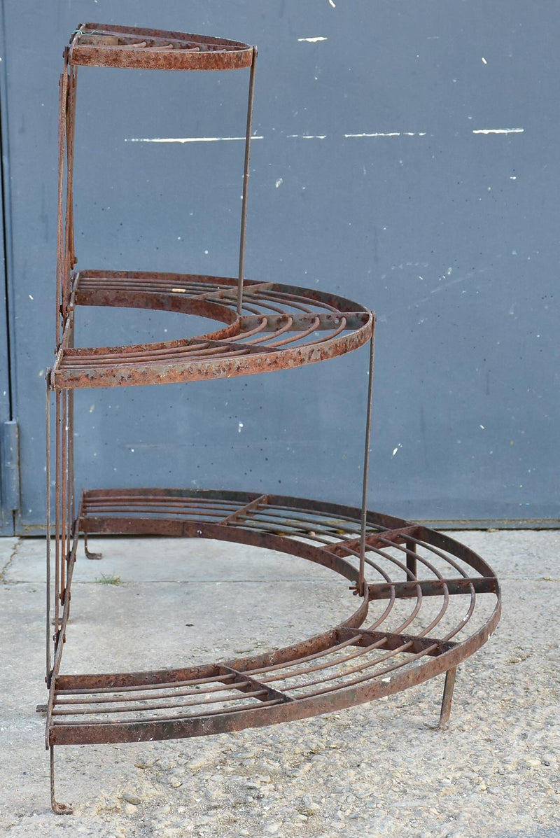 Mid century French plant stand - three tier semi-circle