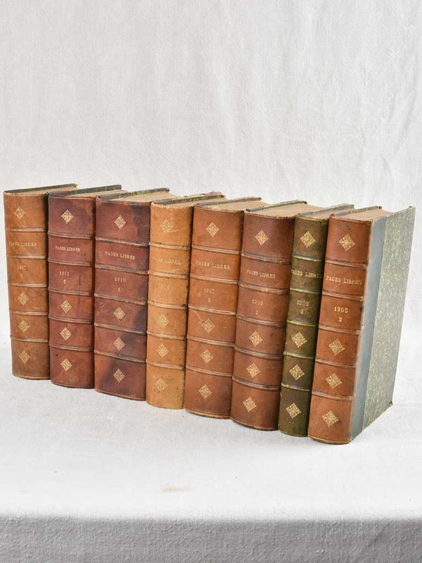 19th Century French Leather Book Stack Cave À Liqueur - Le Louvre French  Antiques