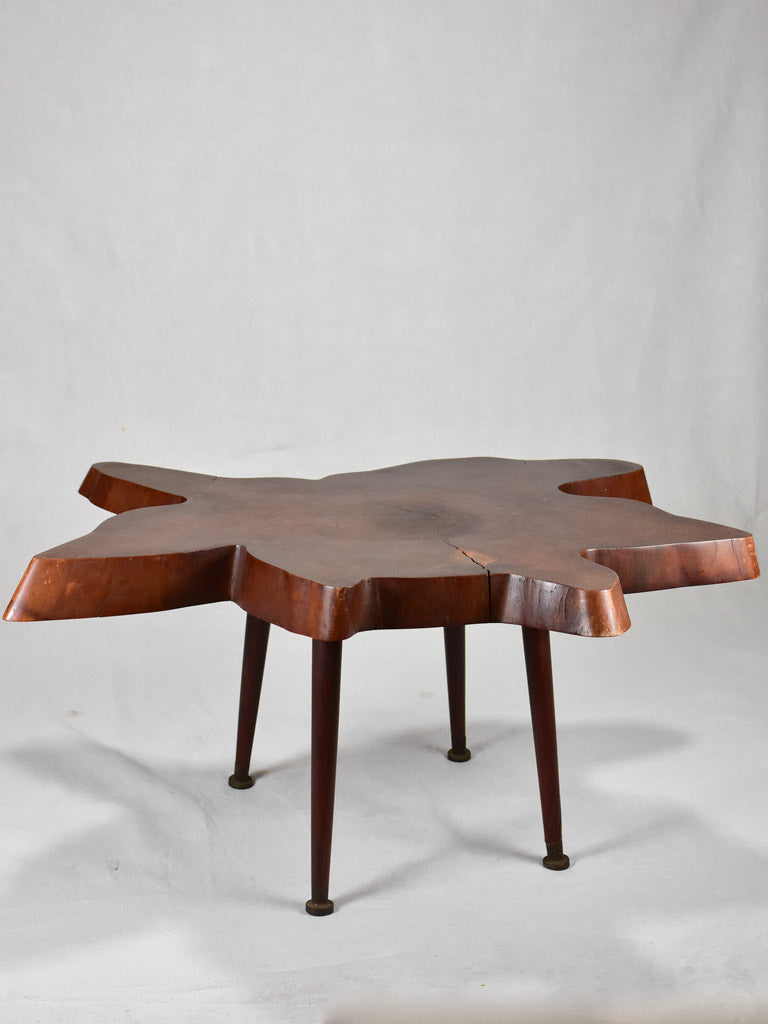 1950 S Brutalist Coffee Table Large Tree Trunk Table Top 38