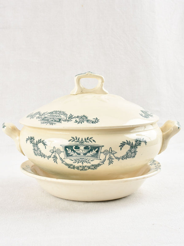 Antique French white soup tureen with lion's heads – Chez Pluie