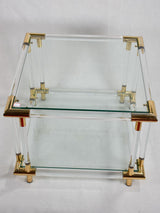 1970s square glass coffee table 18"