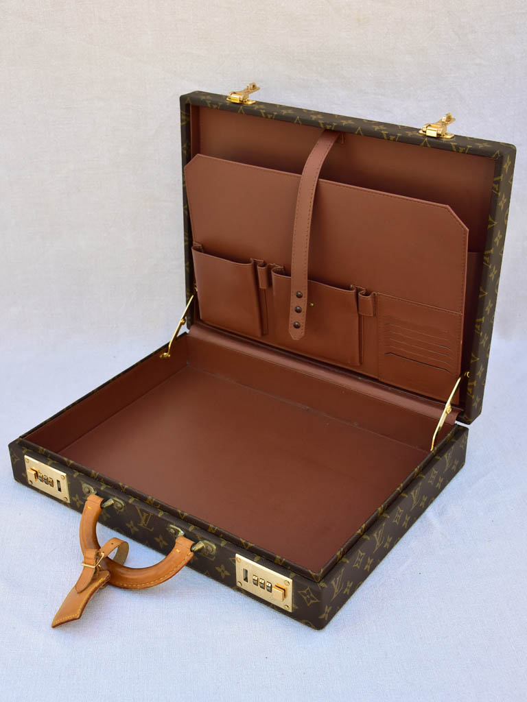 Vintage Louis Vuitton LV Brown Monogram Logo Attache Briefcase Bag  eBay