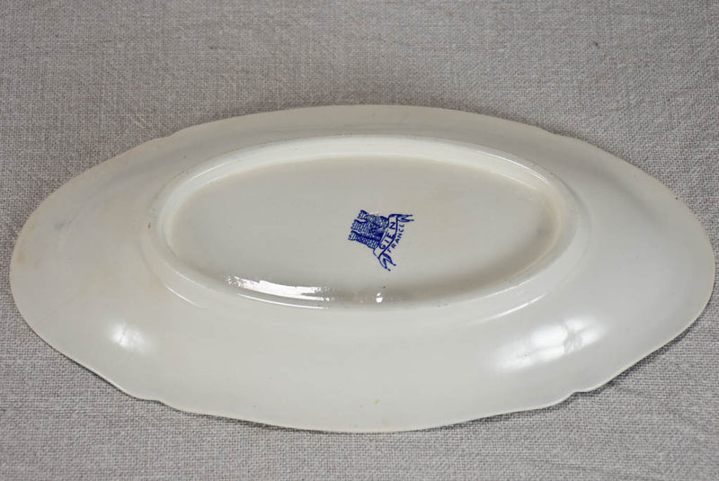 Set of Gien country scene plates - blue and white 9½"