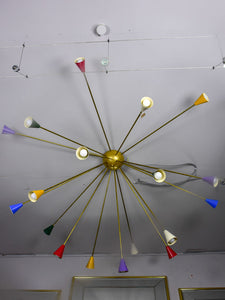 Very Large Multi Color Italian Sputnik Ceiling Light Stilnovo Re Edi
