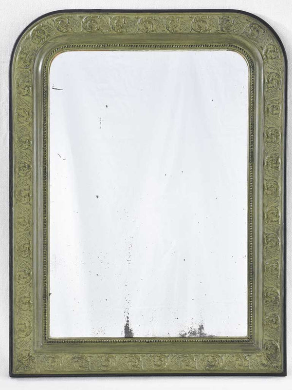 Louis XVI style oval mirror with large bow pediment 20¾ x 28¾