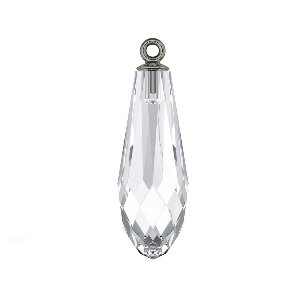 Pure drop pendant 6531 Swarovski® crystal (half hole) with classic gun metal plating cap 15.5mm