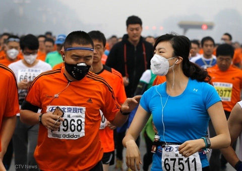 Running in Polluted air