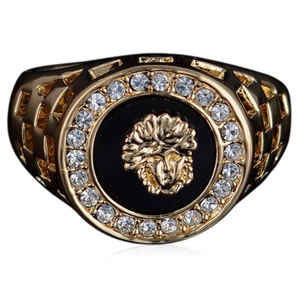 mens gold rings versace