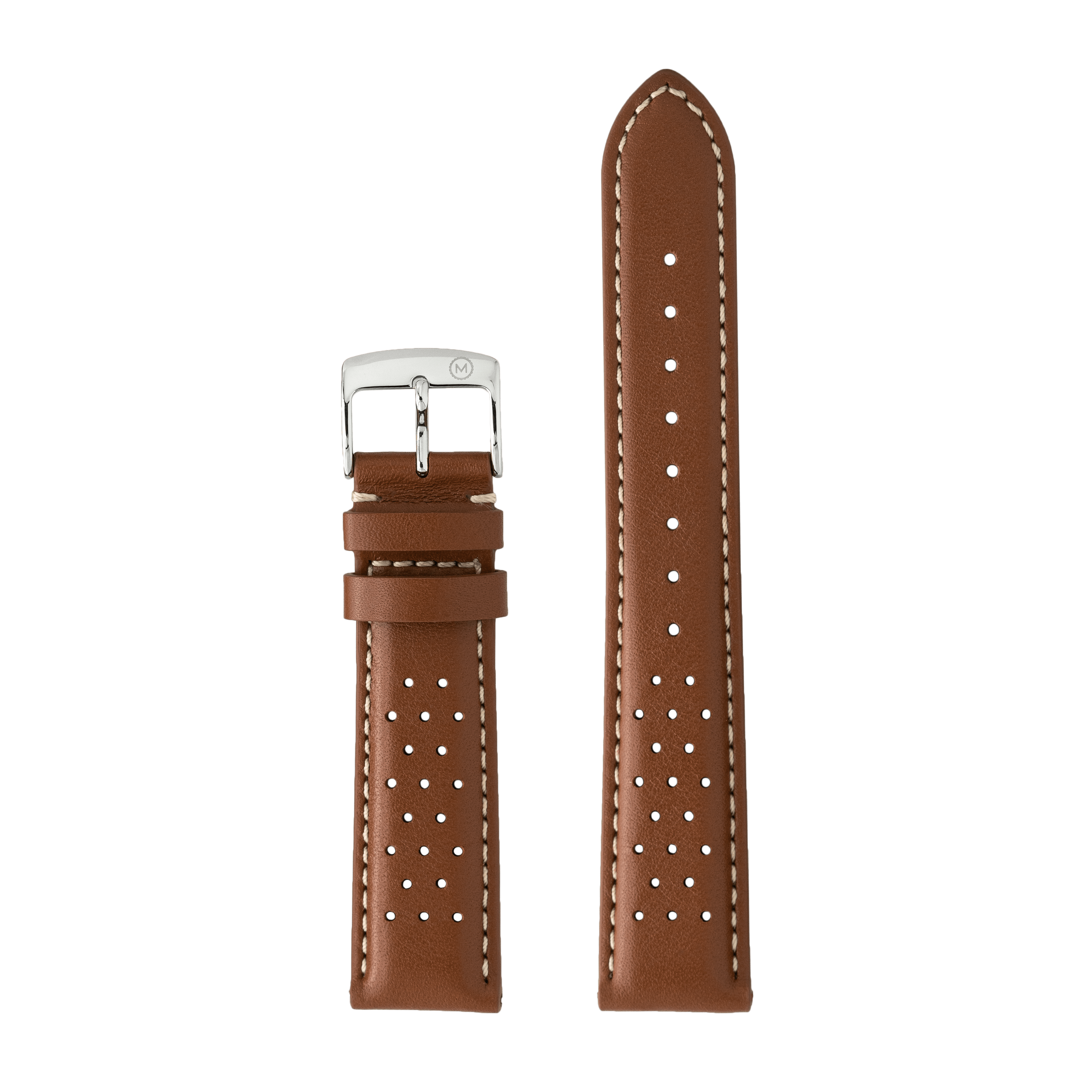 Tan Barenia Perforated Leather Strap mm Marloe Watch Company