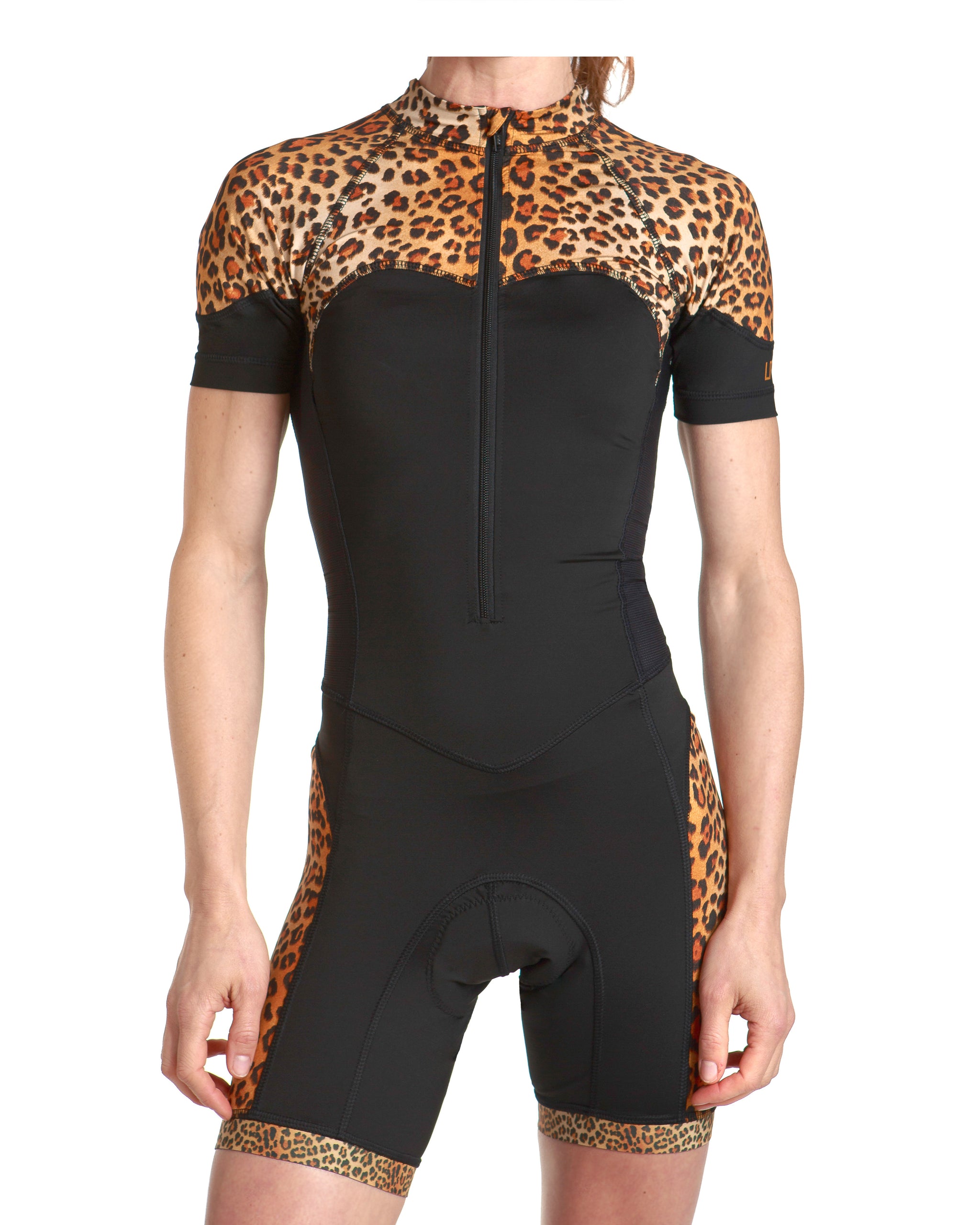 leopard print cycling jersey