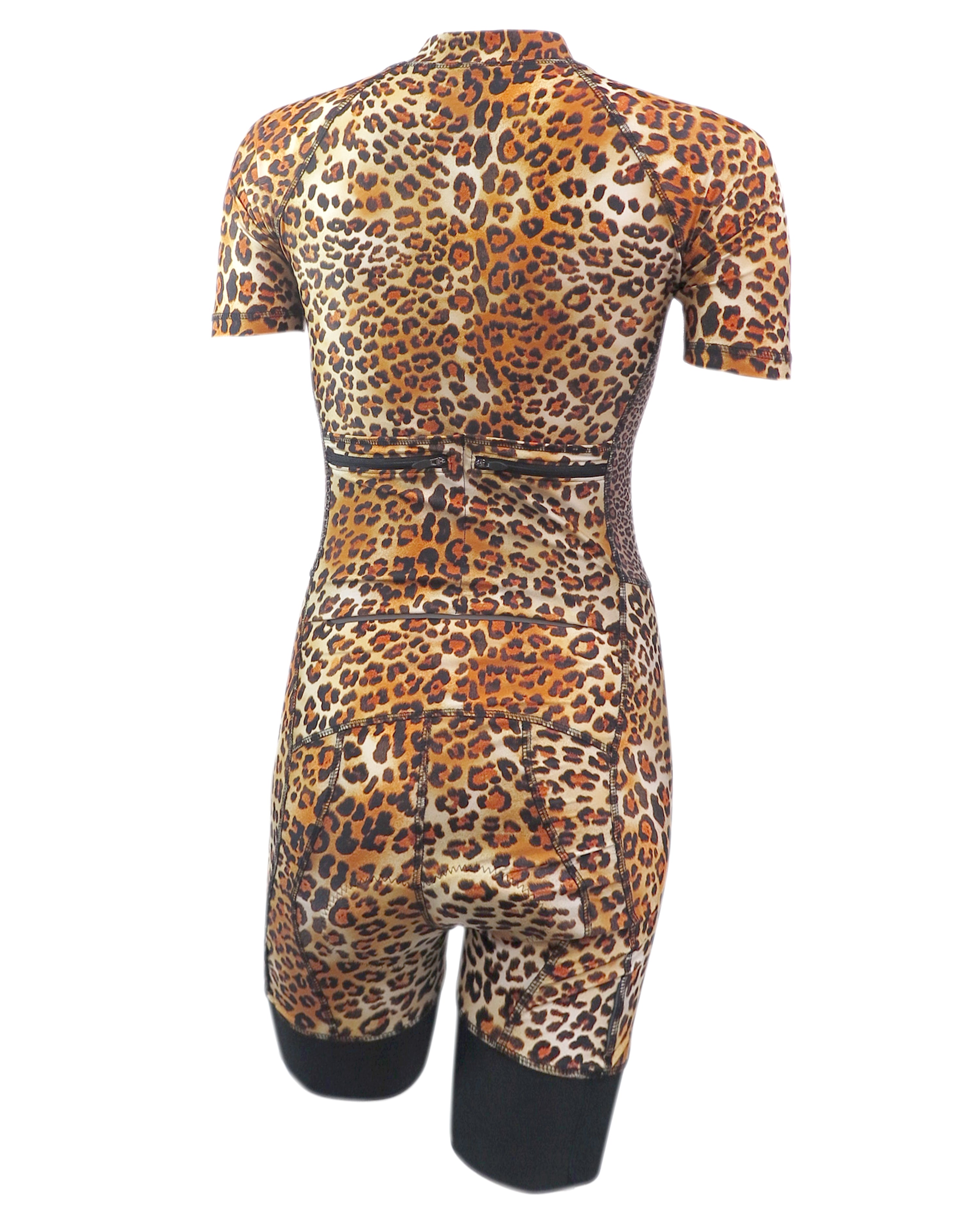 Sunzel Womens Leopard Print Bike Shirts Medium M Pocket 4” inseam