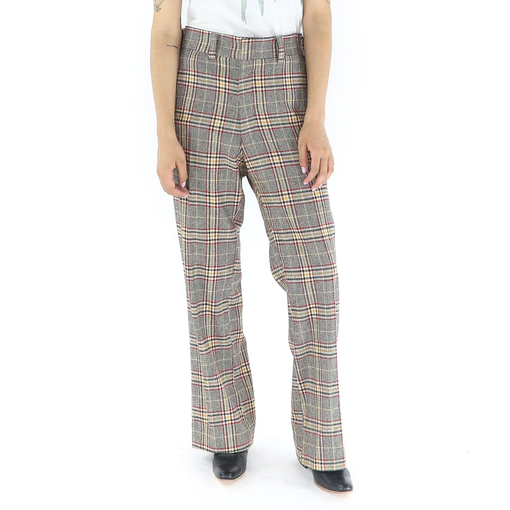 plaid 70s pants