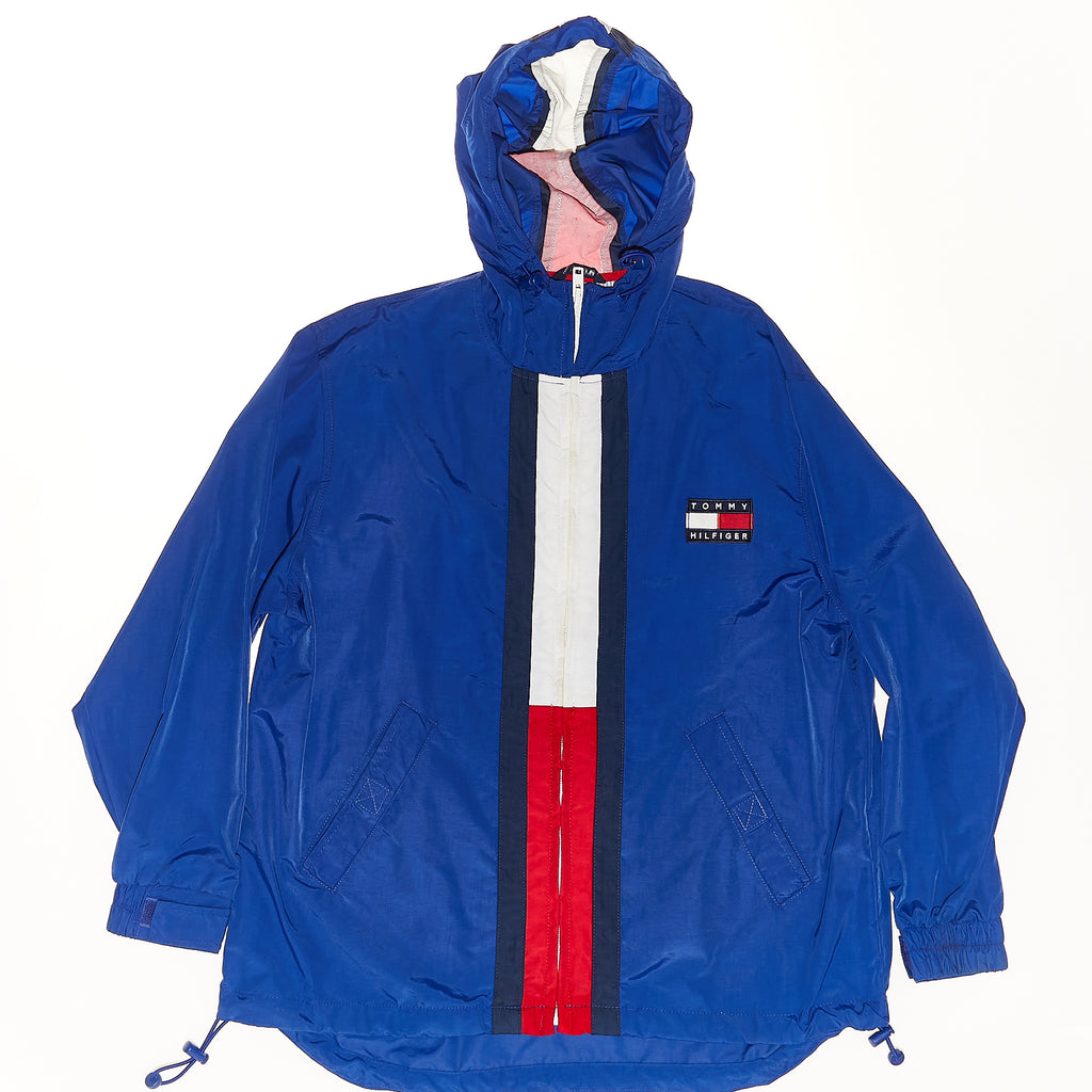 tommy hilfiger blue rain jacket