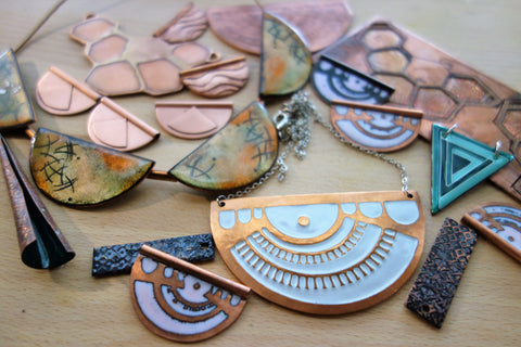 Exploration jewelry pieces produced while attending The Art League
