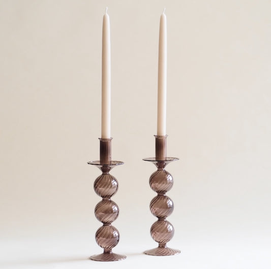 Duo Tone Glass Candle Holder